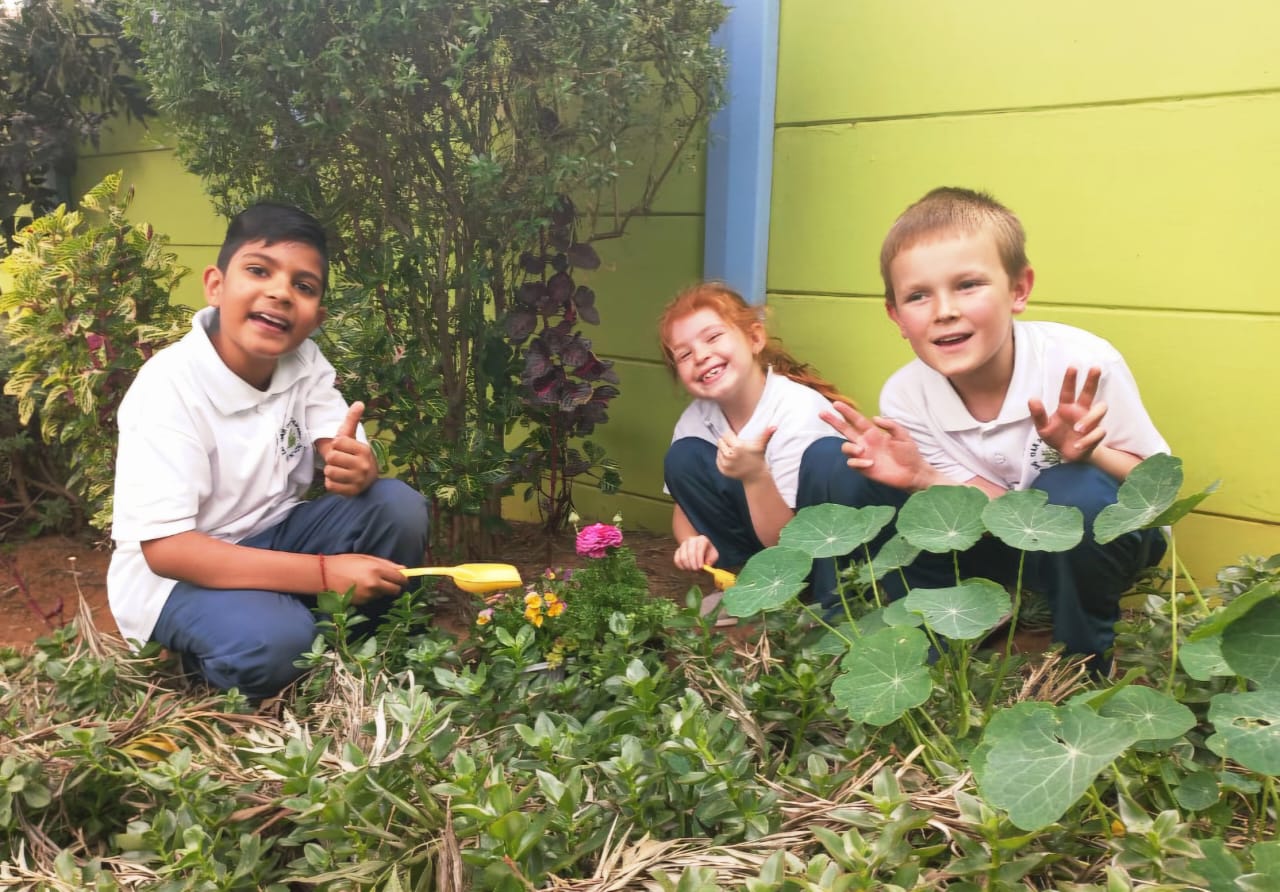 Oak Hill learners in garden